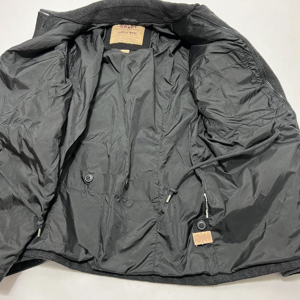 Old Navy Wool Field Coat 7 Pocket Black Small - Picture 10 of 13